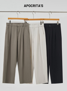 apo男装|跨境男士运动休闲裤春季感宽松系带阔腿裤莱赛尔长裤