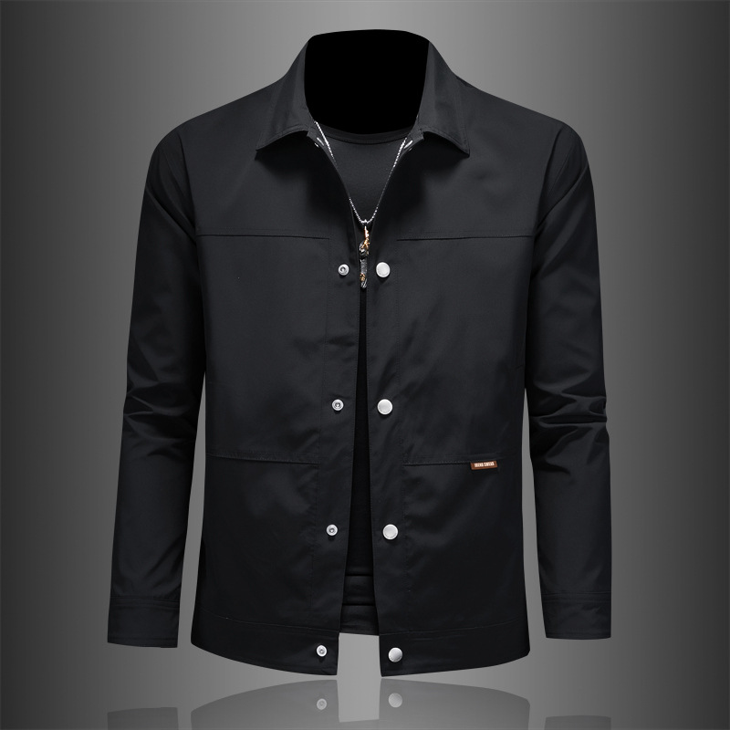 男士夹克商务休闲短款修身翻领外套欧洲站高端男装潮2025春季新款