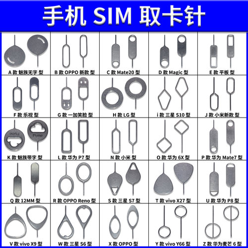 适用 手机取卡针苹果小米oppo插卡sim取卡器vivo魅族顶针开卡拆卡 - 封面