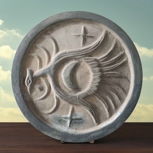 仿古月神瓦当拓片拓版模具非遗研学拓印素材传拓古建装饰壁画摆件