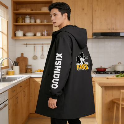 罩衣男女款2025新款冬工作服冬季围裙外穿加绒加厚厨房防水防油