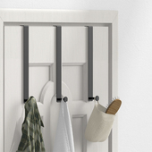 门后挂钩2cm门厚 衣柜收纳挂衣架 免打孔创意橱柜不锈钢单钩门背式