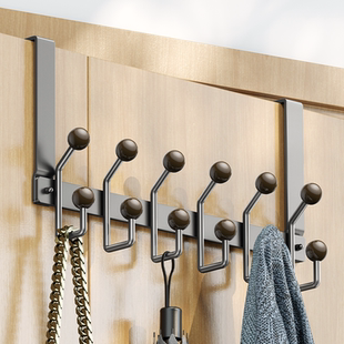 胡桃木门后挂钩挂衣钩2cm厚门 超长款橱柜门上置物架免打孔挂衣架