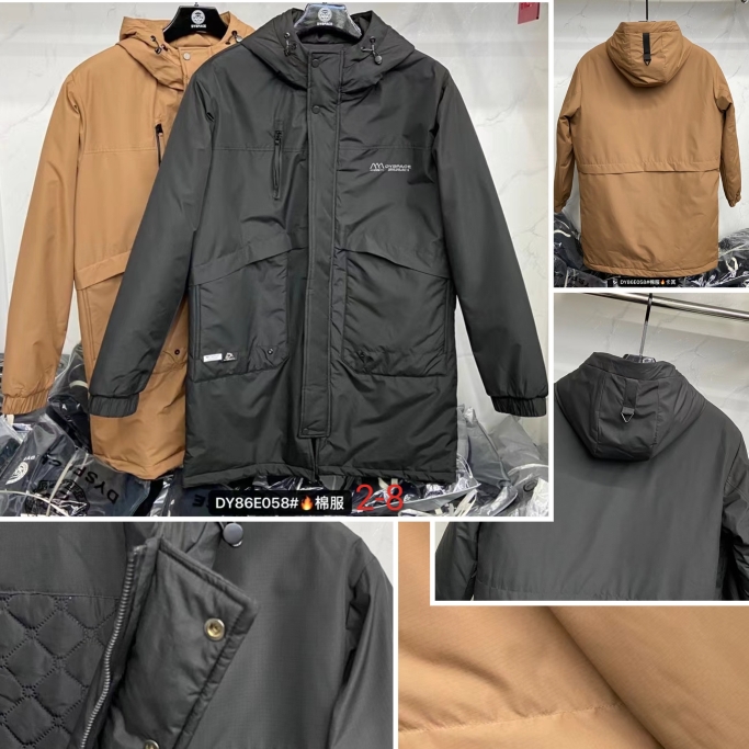 058大码男装5尺1宽棉服秋冬上衣加肥加大号底摆散口外套特体中长