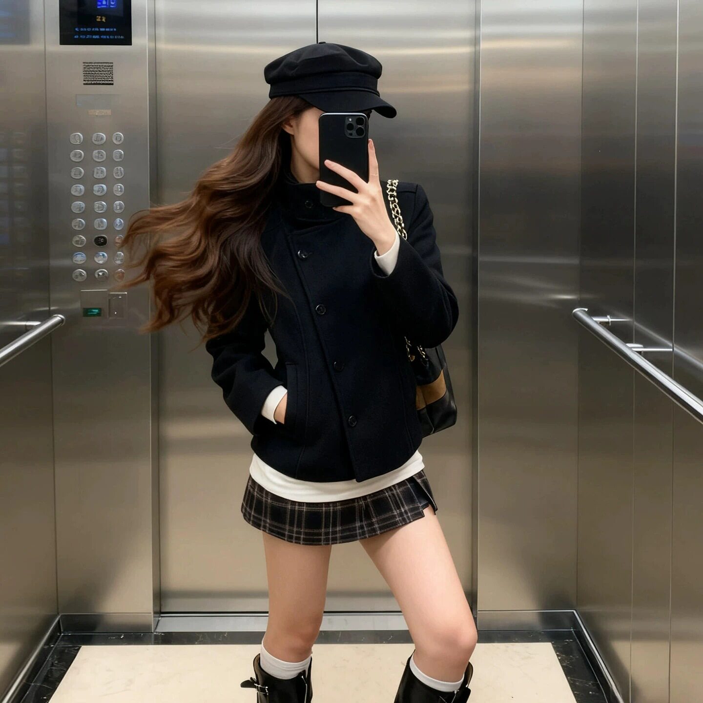 黑色高级感呢子大衣女2026秋短外套