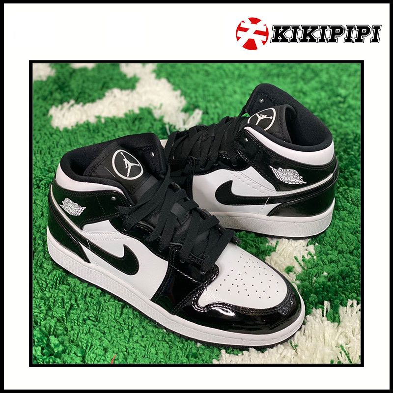 air jordan 1 aj1 mid 全明星 黑白熊猫漆皮 乔1篮球鞋dd1649-001