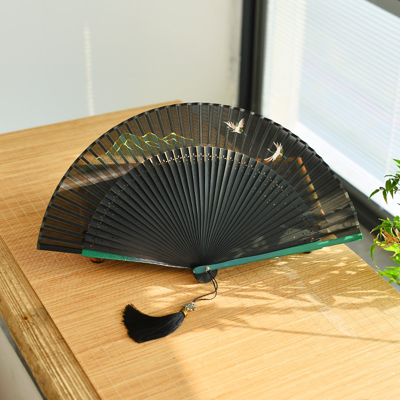 中国风复古风折扇汉服平装随身古典女式折叠扇子日式舞蹈折扇礼品