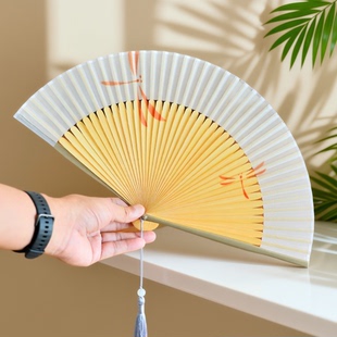 古风扇子折扇女生小巧便携中国风女款结实耐用复古绢布旗袍舞蹈