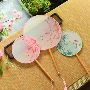 古风小团扇印花宫扇小朋友儿童汉服走秀拍照舞蹈女式 扇子 随身夏季