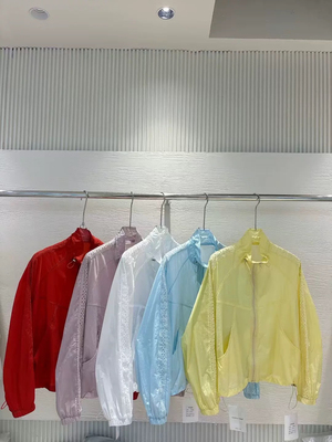 韩式拼接蕾丝边长袖立领防晒衣女短款户外防晒外套欧洲站夏装9936