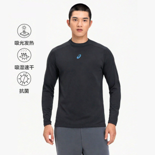 ASICS亚瑟士男子跑步长袖 T恤圆领运动上衣回弹吸湿排汗舒适透气