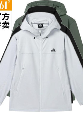 361度男新款春季连帽防风单风衣