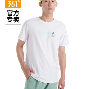 361度男装运动衫新品2022秋季休闲上衣圆领男子短袖T恤552Z34122