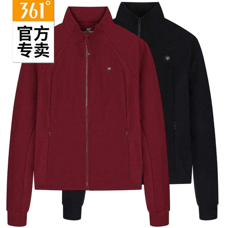361度女款休闲卫衣开襟新品2026春秋运动衫上衣立领外套56Z614809