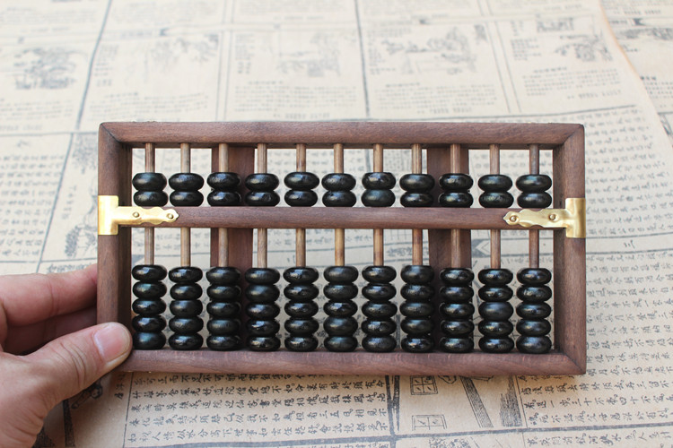 仿古算盘实木珠算道具摆件礼品