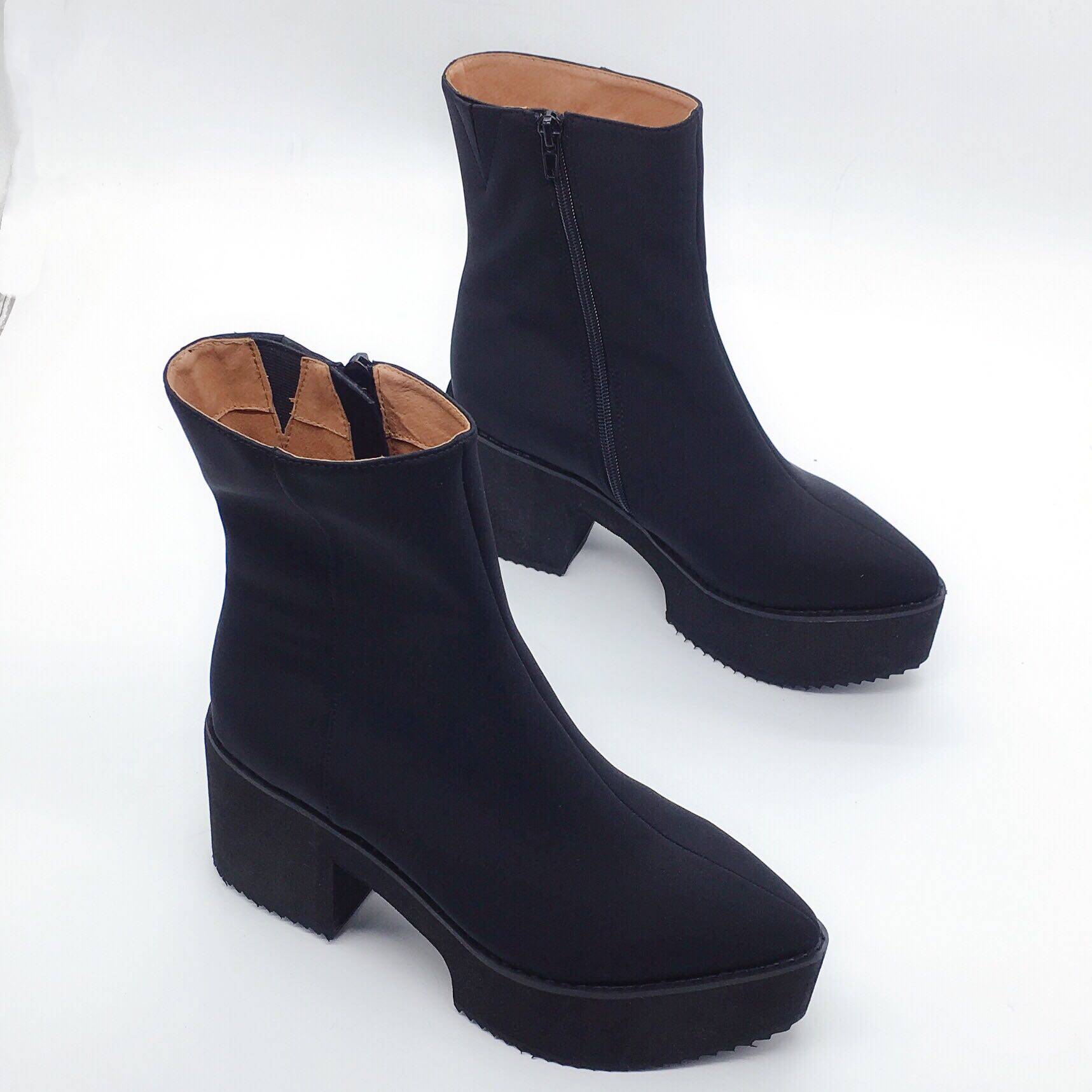 ANTAINA MUFFIN PLATFORM SHOES WATERPROOF BOOTS EUROPEAN STYLE FASHION POINTED WOMENS SHOES BOOTS TUBE HEIGHT 15CM7801