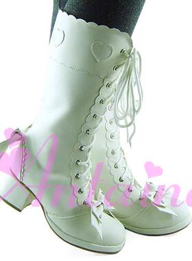 an*tai*na* LOLITA COS PUNK洋装靴公主靴显高中筒靴大码女靴9008