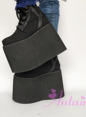 antaina牛仔布真皮轻奢定制高档鞋演出演唱会舞台增高鞋5125