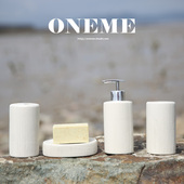 清库存米白色陶瓷简约样板房浴室用品套件卫生间漱口杯洗漱套装