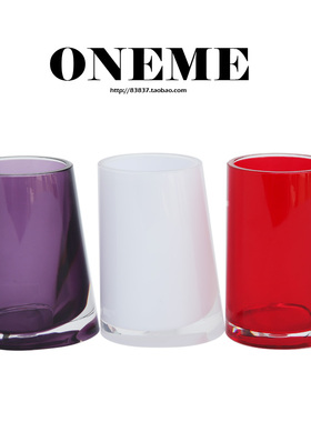 清库存进口亚克力紫色漱口杯创意厚实家用白色刷牙杯牙刷杯情侣杯