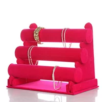 Три -слоя розовая красная бархатная ткань