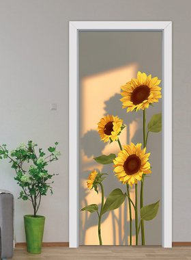 定制门贴纸整张木门翻新自粘卧室门厨房玻璃门装饰贴膜墙贴画q234