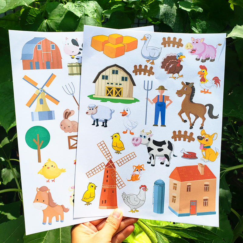 农场贴纸 动物平面贴画 儿童 纸贴画 家禽 奶牛 鸡 farm stickers 文具电教/文化用品/商务用品 贴纸/立体贴纸 原图主图