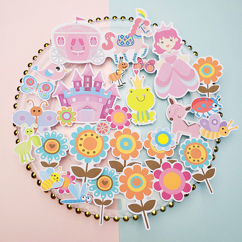 公主贴纸 南瓜车贴画 散片可爱宝宝相册贴画 青蛙王子 鸟 sticker