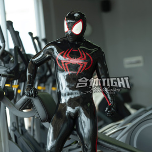 合体TIGHT 迈尔斯蜘蛛侠cos服装 进口0 25超薄乳胶紧身衣量身定制