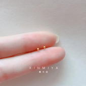 上班可以戴隐形S925纯银mini金豆豆耳钉简约百搭基础养耳洞耳饰女
