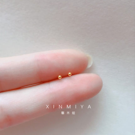 上班可以戴隐形S925纯银mini金豆豆耳钉简约百搭基础养耳洞耳饰女