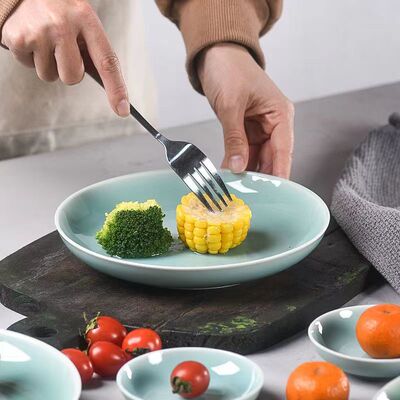龙泉青瓷深汤盘8寸7寸素面菜盘