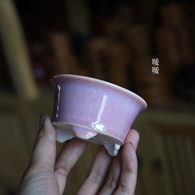 花器精品釉盆系列微型云足小圆口