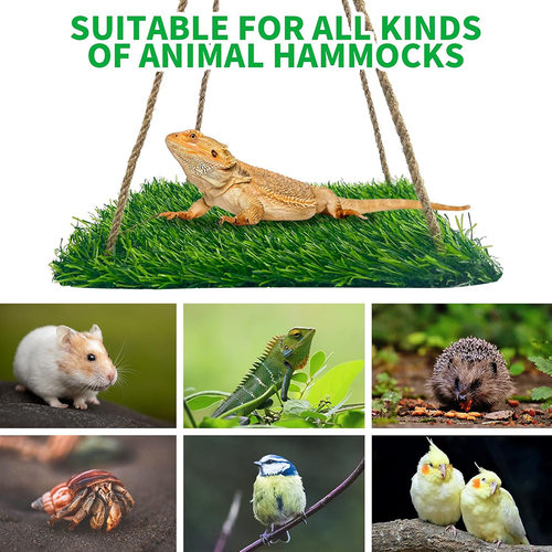 跨境蜥蜴草皮吊床蛇 仓鼠 松鼠 小宠用品宠物攀爬网 吊床玩具秋千