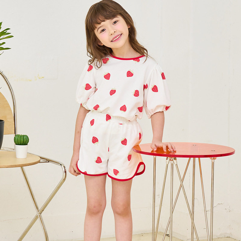 韩国女童夏季短袖套装2026新款儿童短裤运动两件套宝宝纯棉薄衣服