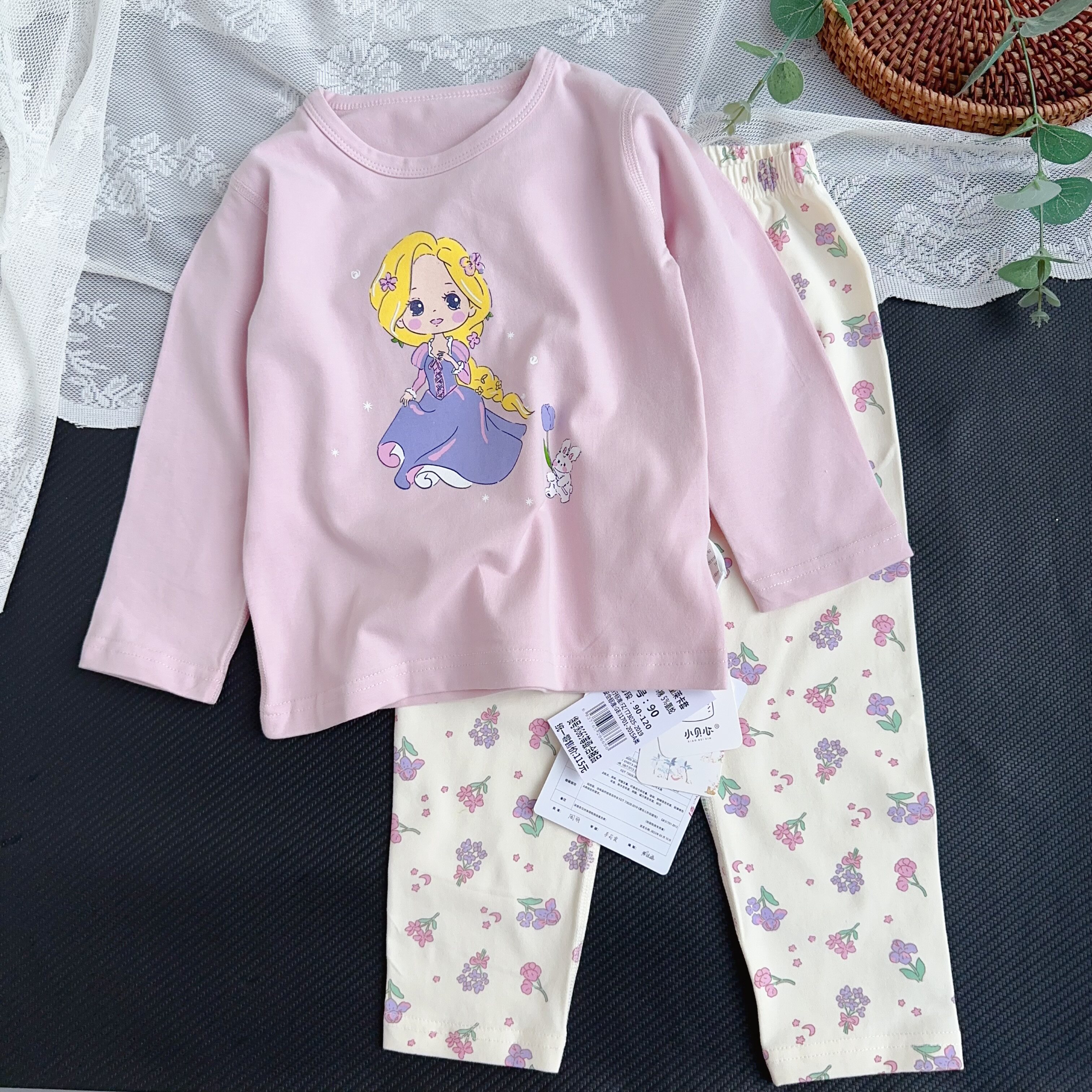 小贝心 儿童保暖套装宝宝秋衣秋裤a类纯棉女童睡衣家居服内衣裤