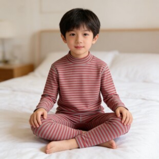 子印儿童温芯绒发热保暖内衣套装秋冬新男女童厚款秋衣秋裤家居服