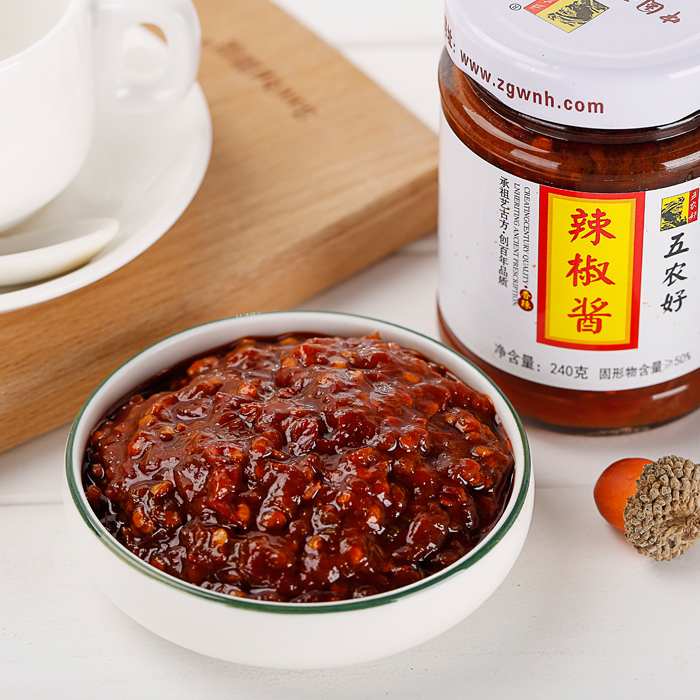 河南兰考特产五农好辣椒酱 两瓶装210g*2瓶 下饭酱调味拌面酱超辣