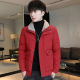 冬季男士外套毛领棉衣修身潮流保暖休闲棉服翻领短款棉袄828-P70，男装棉衣，星座1403B
