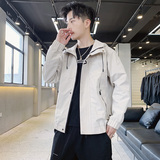 秋季新款男士字母刺绣连帽休闲夹克外套JK802-P43M-7XL大码元，男装夹克，星座1403B