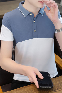 夏季polo衫男短袖翻领t恤商务休闲简约半袖夏装上衣服 T121-P32图片