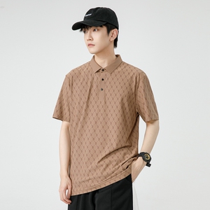 夏季B字母高品质冰丝无痕锦纶T恤男Polo衫男上衣公版翻领T999-P35图片