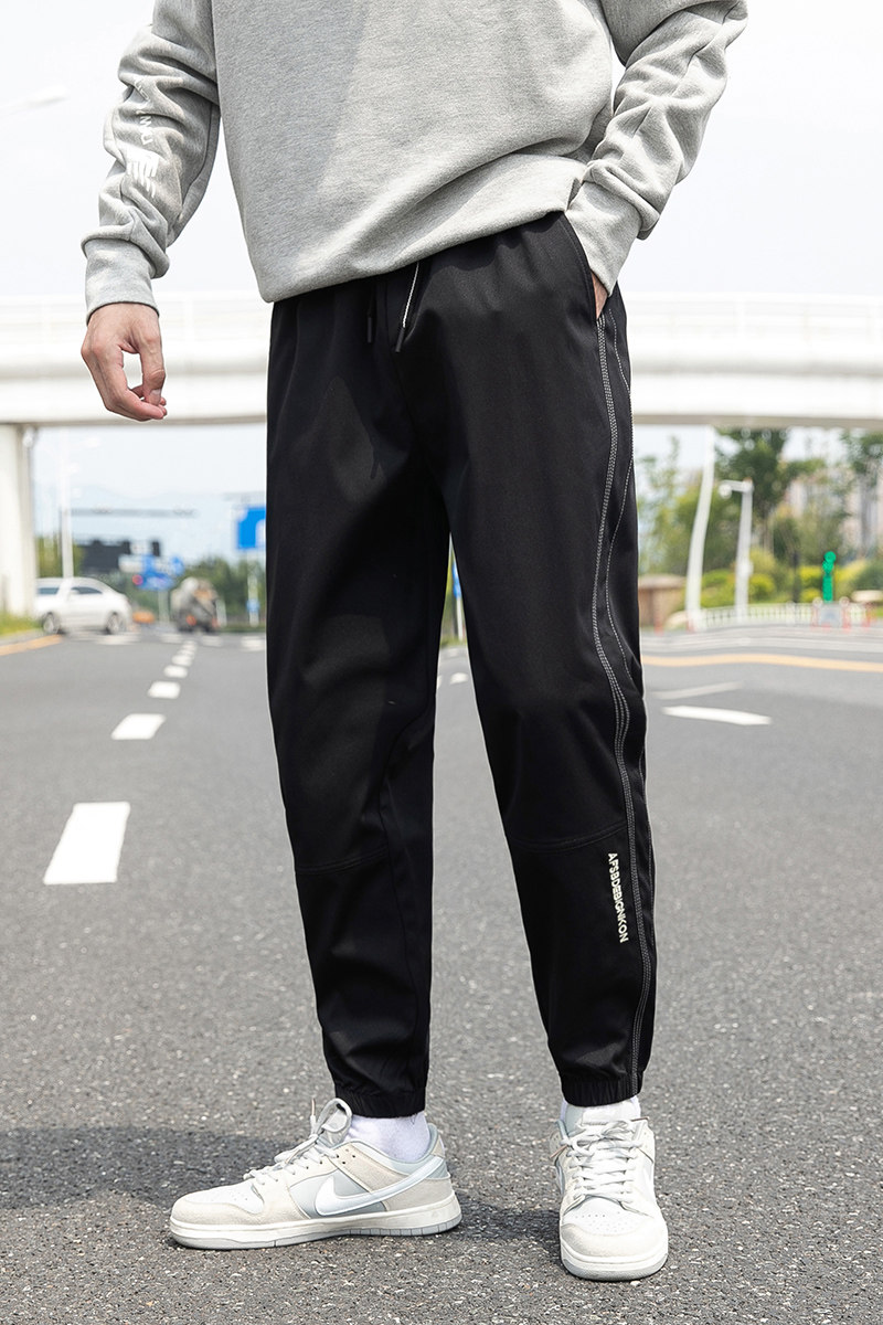 2023秋季新款潮流松紧腰九分束脚运动男士休闲长裤K020-P25,男装休闲裤,星座1403B