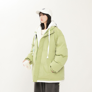 2023新款连帽棉衣男士假两件加厚棉袄情侣款百搭面包服M062-P70