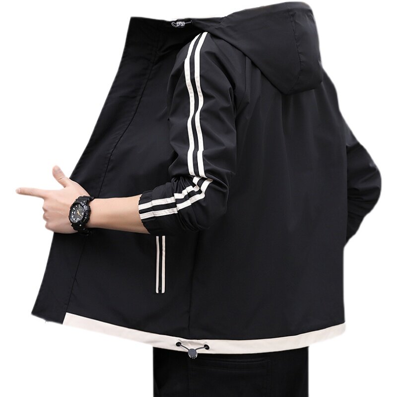 2023春秋男士休闲韩版潮流连帽夹克百搭青年工装上衣JK621-P30,男装夹克,星座1403B