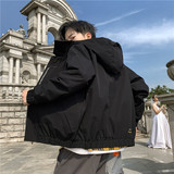 秋季新款男士字母刺绣连帽休闲夹克外套JK802-P43M-7XL大码元，男装夹克，星座1403B