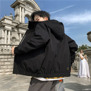 秋季新款男士字母刺绣连帽休闲夹克外套JK802-P43 M-7XL大码元，男装夹克，星座1403B