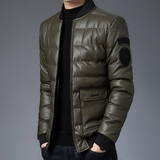 冬季男士棉衣短款外套修身羽绒棉服棒球领加厚PU皮棉衣826-P75，男装棉衣，星座1403B