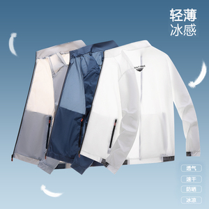 夏季薄款防晒衣男士宽松休闲连帽字母皮肤衣外套透气F2087-P19图片