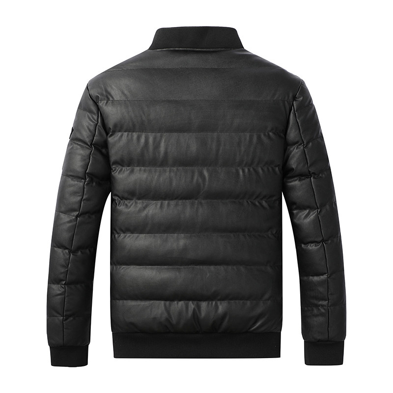 冬季男士棉衣短款外套修身羽绒棉服棒球领加厚PU皮棉衣826-P75,男装棉衣,星座1403B